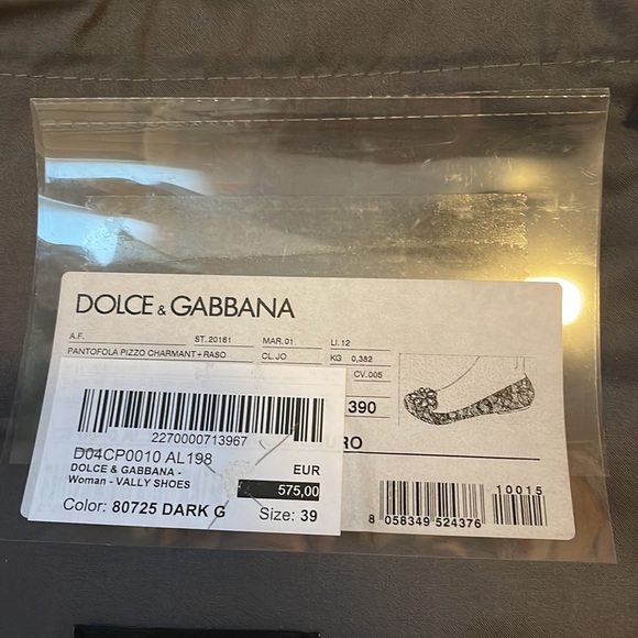 Dolce & Gabbana Vally lace crystals flats, grey, New with full packaging, 39 - Picture 15 of 15
